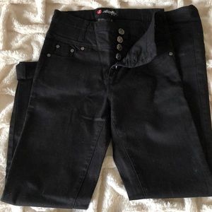 GIRLS HIGH WAIST BLACK JEANS